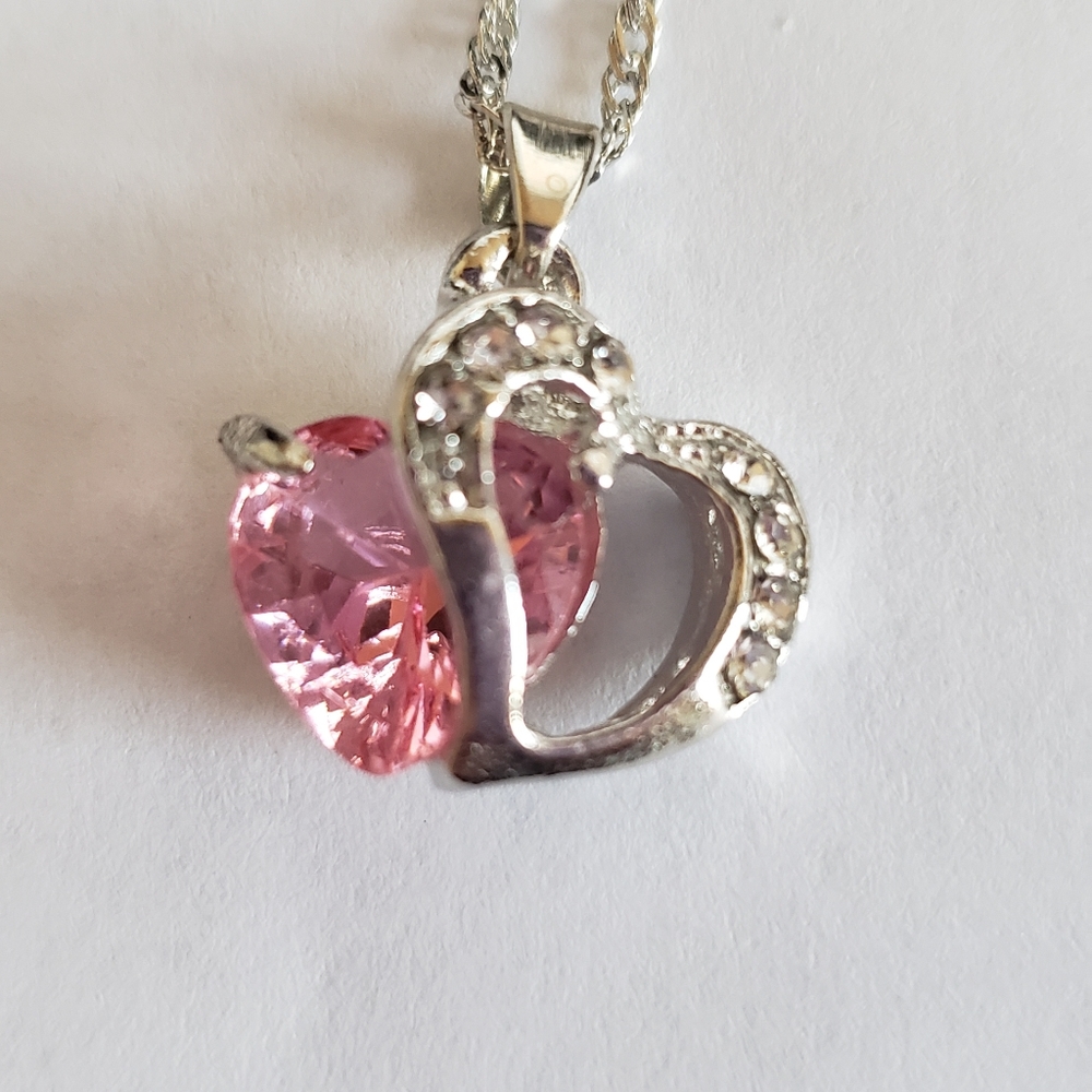 Pink and Silvertone necklace